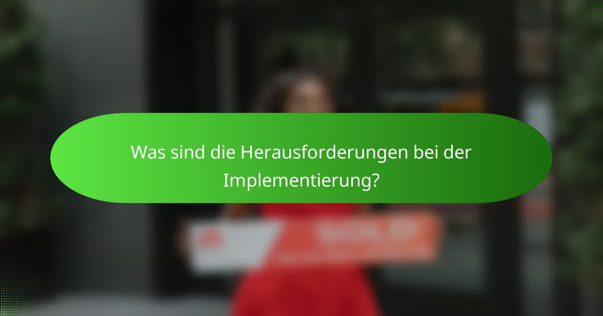 Was sind die Herausforderungen bei der Implementierung?